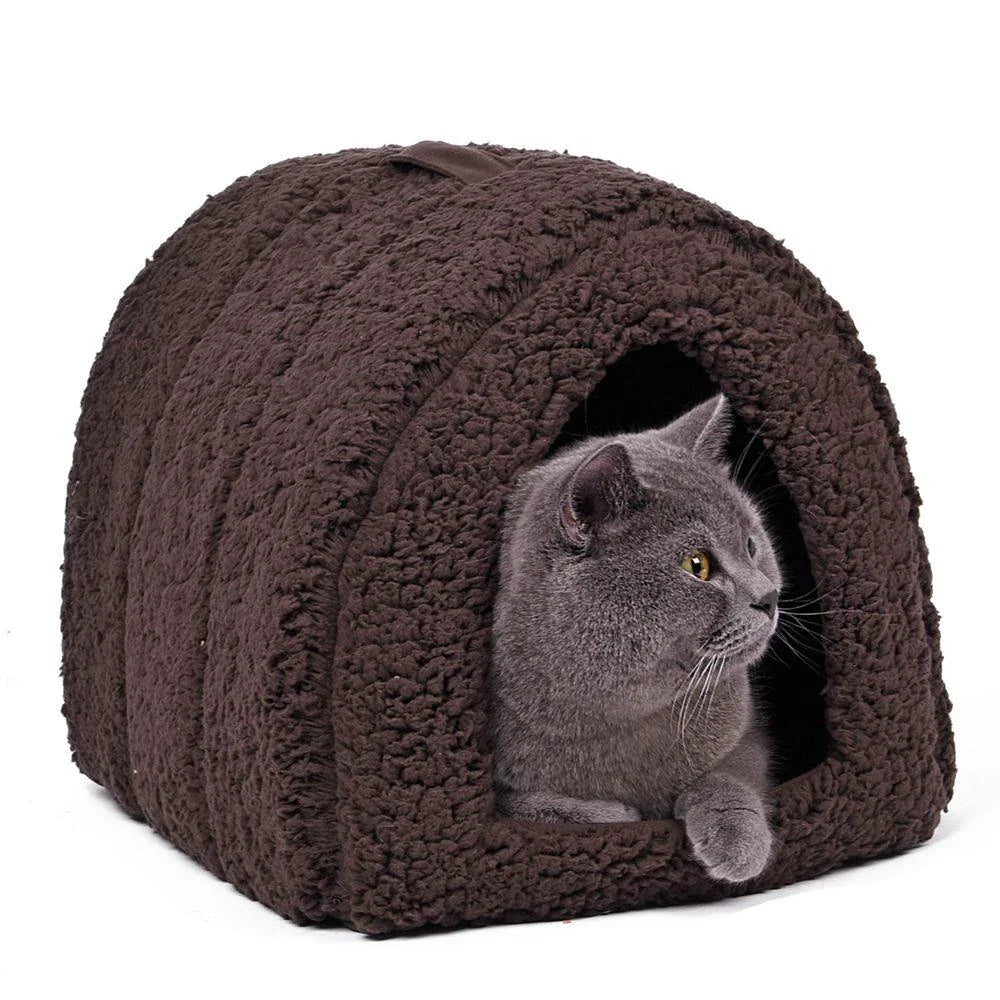 Soft, cosy cotton cat bed with stylish design for your feline friend's comfort