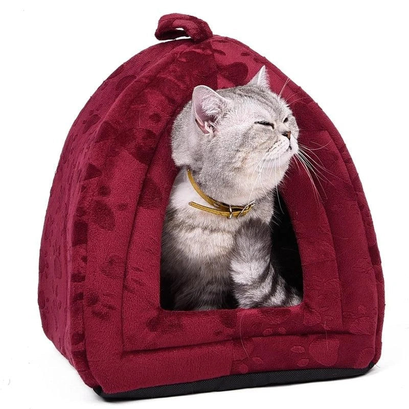 Soft, cosy cotton cat bed with stylish design for your feline friend's comfort