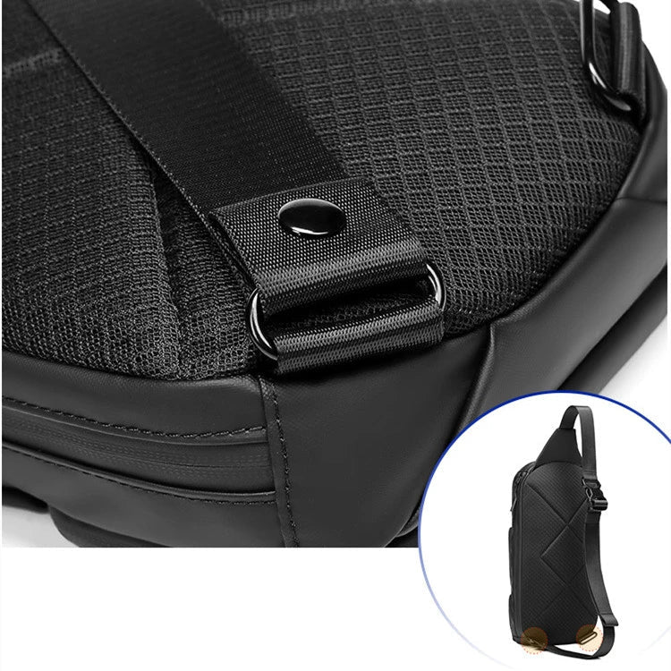 Trendha Casual Men's Crossbody Bag in Black - Premium British-designed accessory with durable Oxford cloth construction and practical features