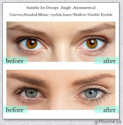 Double eyelid tape for heavy hooded eyes, featuring 120 pairs of eyelid lifter strips to enhance the appearance of the eyes.