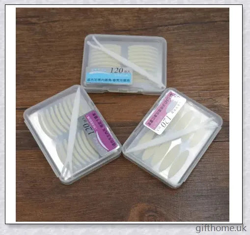 Double eyelid tape for heavy hooded eyes, featuring 120 pairs of eyelid lifter strips to enhance the appearance of the eyes.