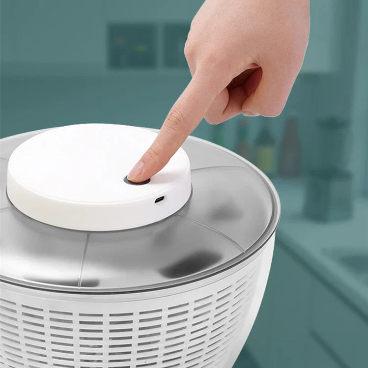 Automatic Salad Spinner with Multifunctional Salad-Making Basket, Vegetable Fruit Dehydrator, and Dishwasher-Safe Design