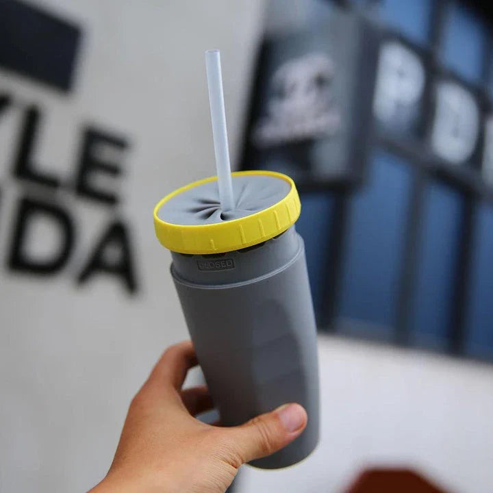 Twist Cup travel tumbler with twist-top mechanism and double-wall insulation for hot and cold drinks