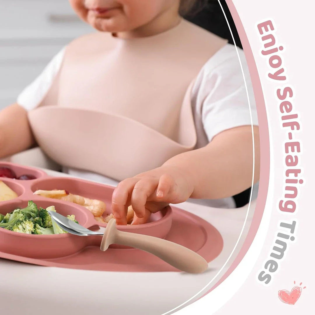 Cartoon Stainless Steel Kids' Cutlery Set with Spoon and Fork in Rose Colour