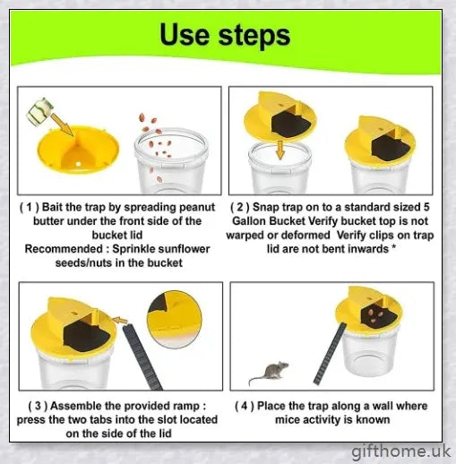 Automatic Mouse Trap Bucket for House - Efficient and Safe Pest Control Device