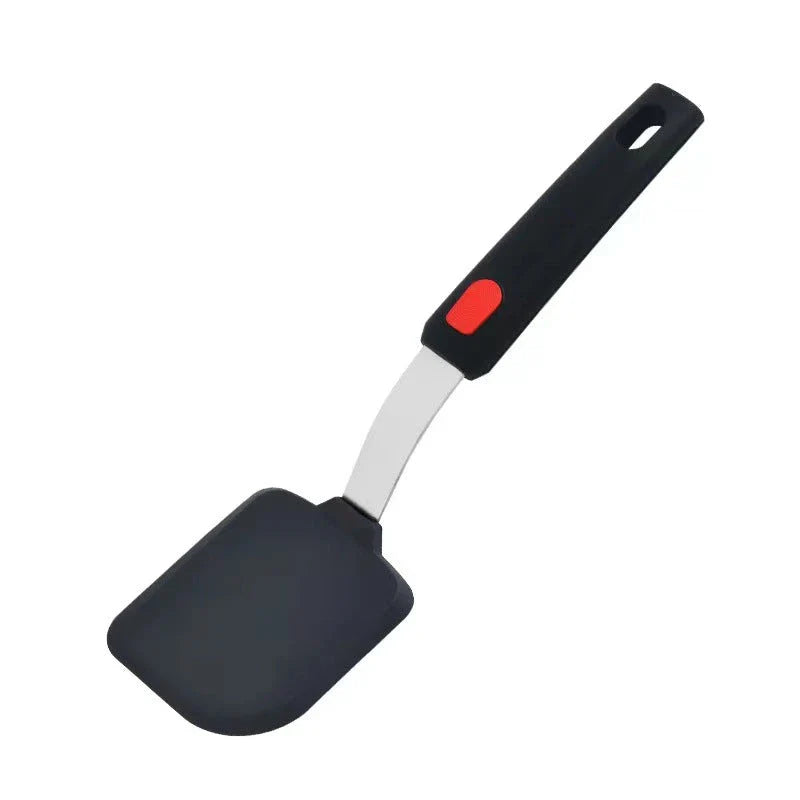High-temperature resistant silicone spatula with stainless steel core for versatile cooking tasks