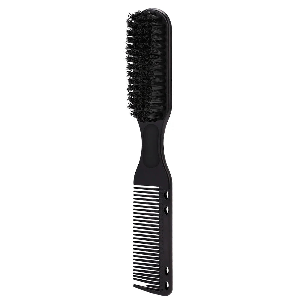 2-in-1 Men's Beard and Hair Styling Brush with soft bristles and vintage-style oil head comb for effortless grooming