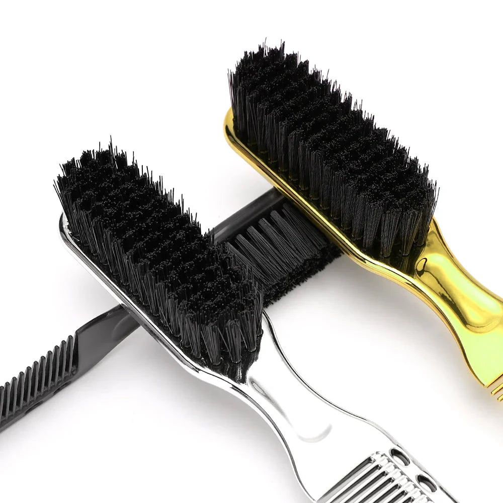 2-in-1 Men's Beard and Hair Styling Brush with soft bristles and vintage-style oil head comb for effortless grooming