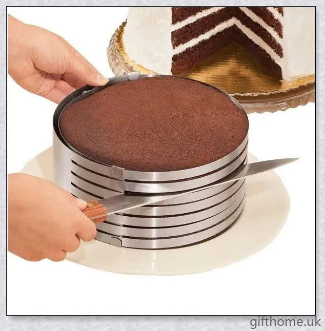Adjustable stainless steel cake slicer for precise, even cake cutting and dessert portioning