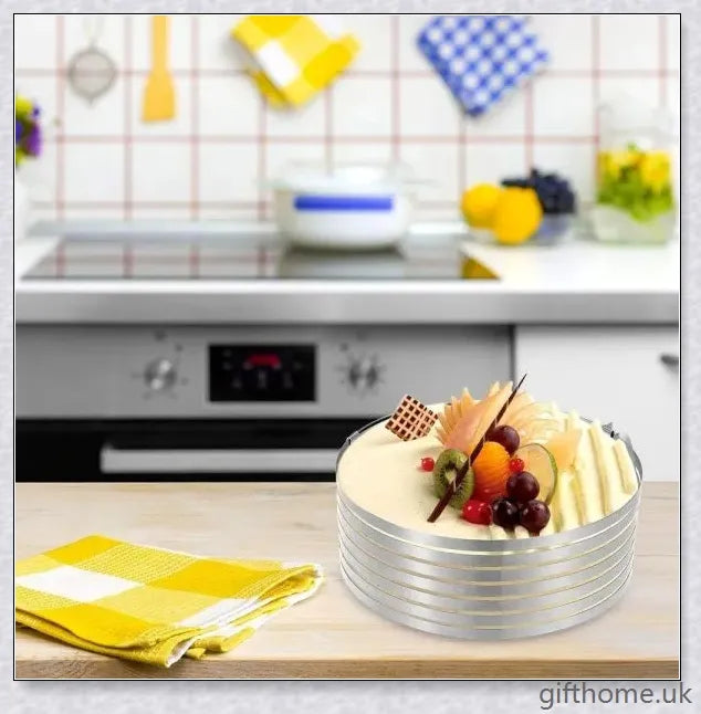 Adjustable stainless steel cake slicer for precise, even cake cutting and dessert portioning