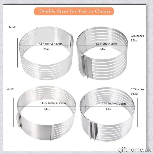Adjustable stainless steel cake slicer for precise, even cake cutting and dessert portioning