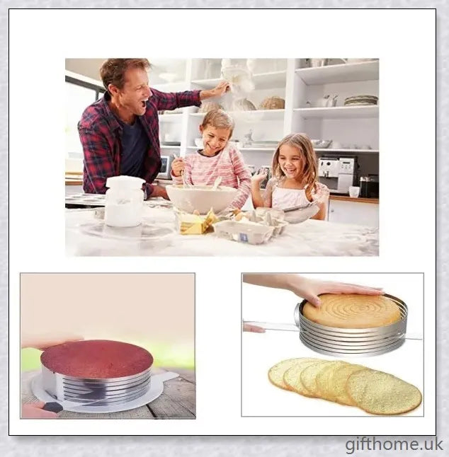 Adjustable stainless steel cake slicer for precise, even cake cutting and dessert portioning