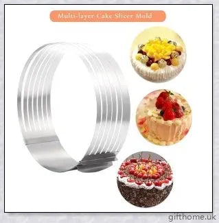 Adjustable stainless steel cake slicer for precise, even cake cutting and dessert portioning