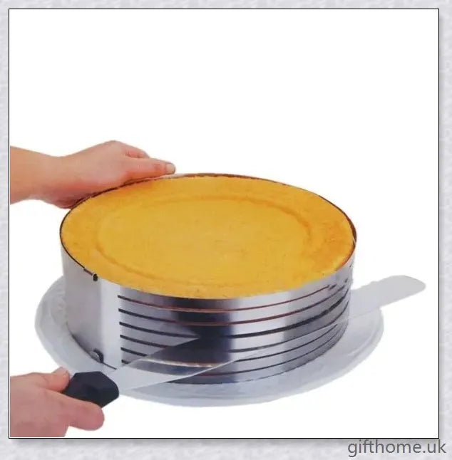 Adjustable stainless steel cake slicer for precise, even cake cutting and dessert portioning