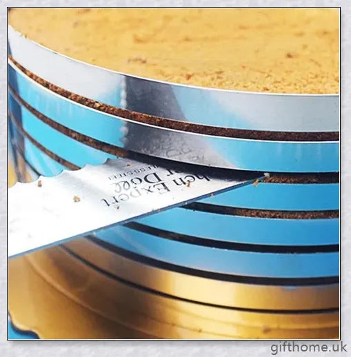 Adjustable stainless steel cake slicer for precise, even cake cutting and dessert portioning