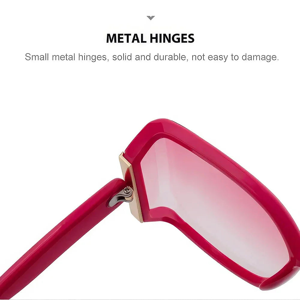 Oversized square sunglasses for women with gradient lenses and premium plastic frames