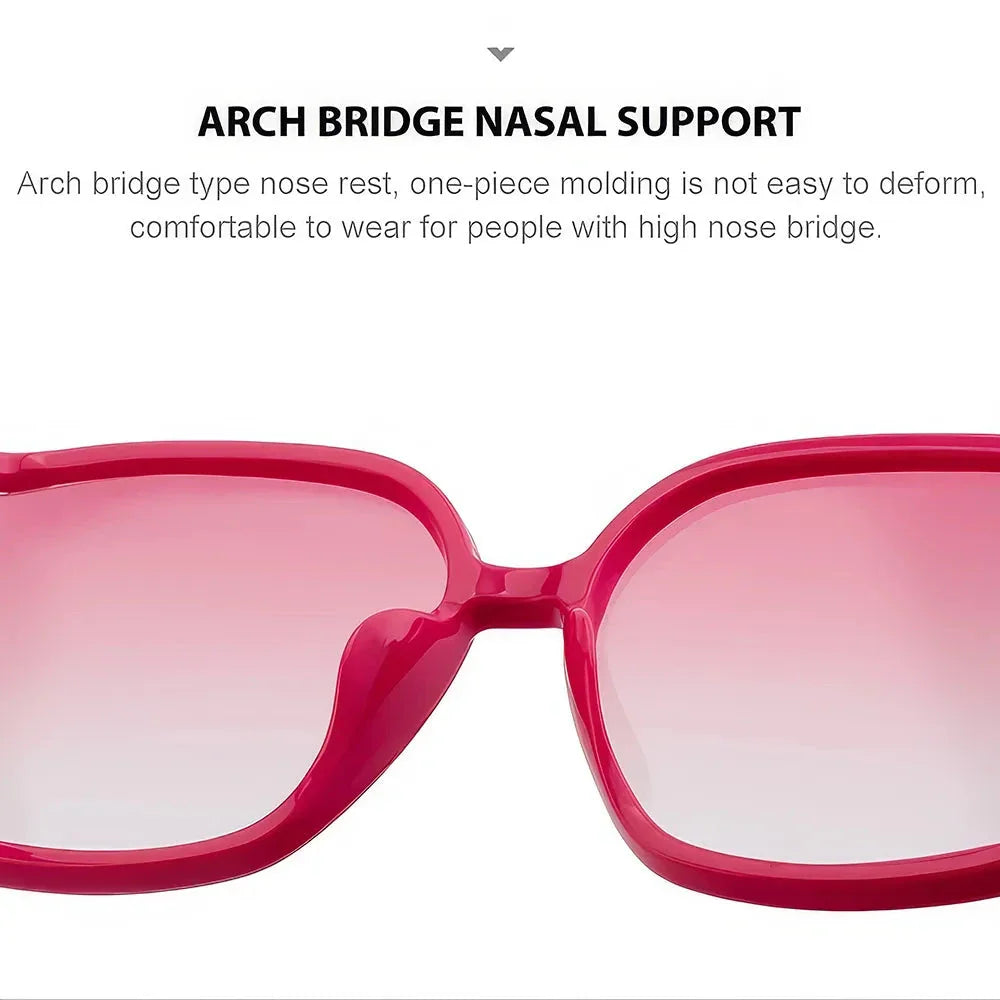 Oversized square sunglasses for women with gradient lenses and premium plastic frames