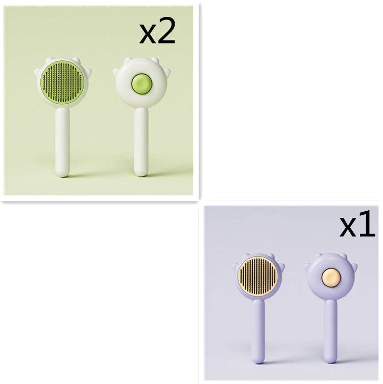 Premium pet grooming comb with massage bristles for a healthy, shiny coat