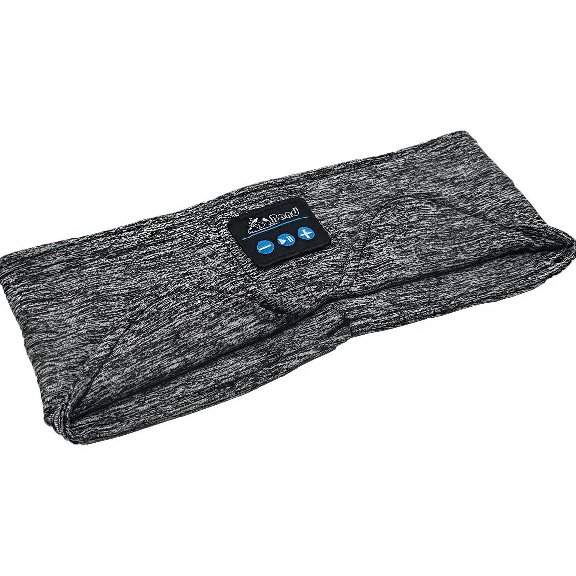 Cosy Bluetooth headband with wireless music and sleep mask, made with premium sheep wool fabric for a snug, sweat-absorbent fit
