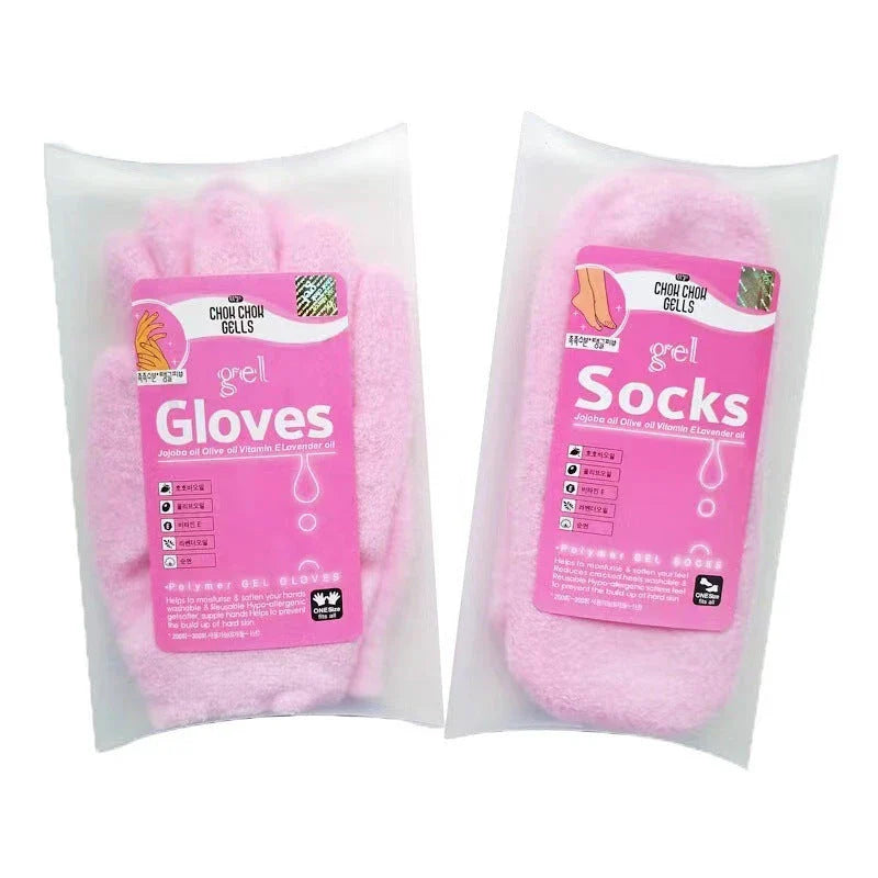 Premium hand and foot masks with gel lining and nourishing vitamins for soft, smooth skin