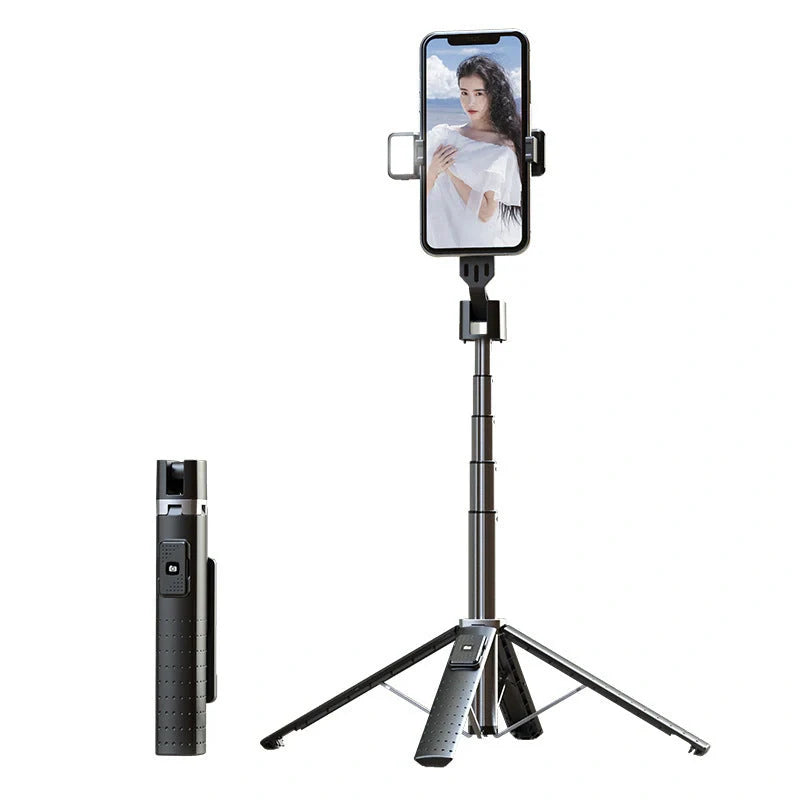 Quadrupod Double Fill Light Selfie Stick with adjustable length and Bluetooth 4.2