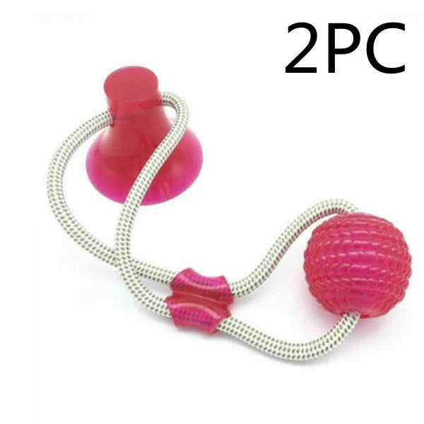 Durable, colourful chew toy with unique sucker design for dogs to play and maintain dental health