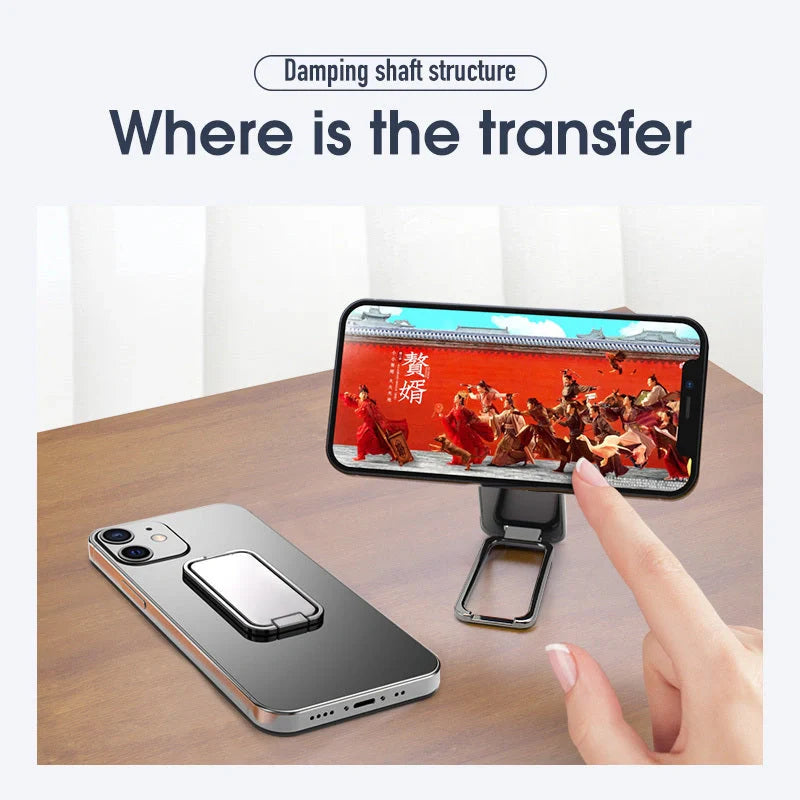 Adjustable folding mobile phone holder stand with multi-angle design, compatible with various smartphones and tablets