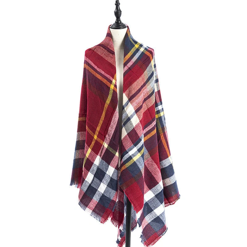 Luxury plus-sized double-sided cashmere-like scarf shawl in various colors