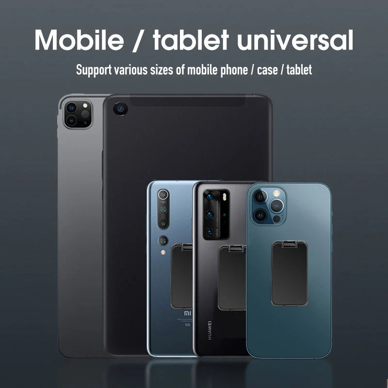 Adjustable folding mobile phone holder stand with multi-angle design, compatible with various smartphones and tablets