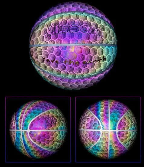 Luminous glow-in-the-dark basketball with reflective design for night games and outdoor activities
