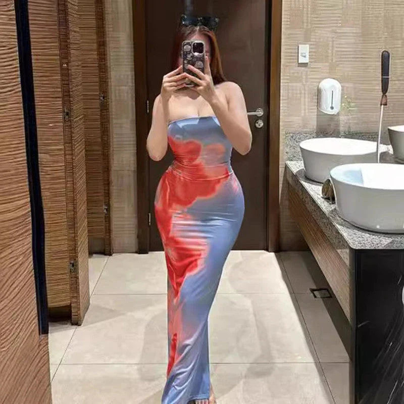 Stylish slit maxi dress in various colors, perfect for summer beach and party occasions