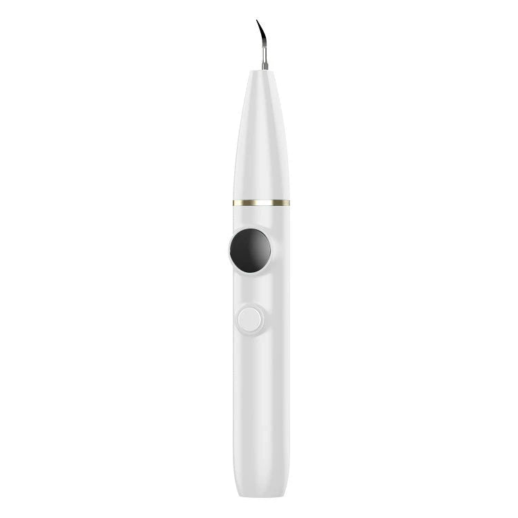 Close-up view of the high-powered dental cleaning tool with visual assistance and stainless steel construction