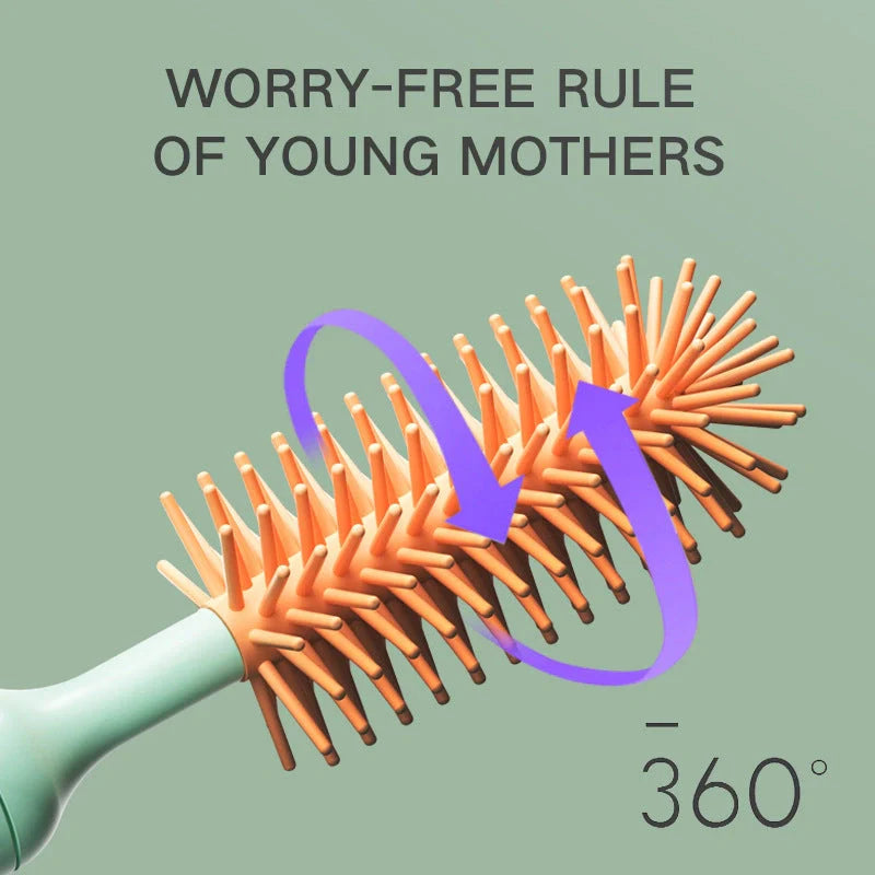 Electric Silicone Bottle Brush with 360-degree rotation for cleaning baby bottles and pacifiers