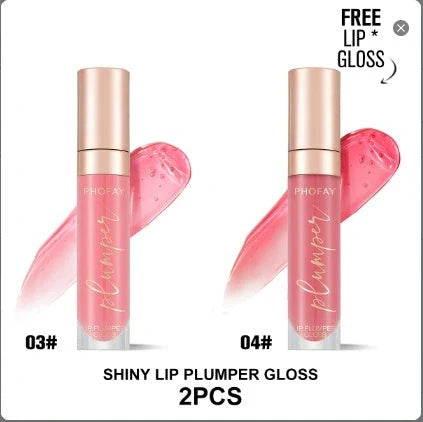 PHOFAY Shiny Lip Plumper Gloss - Volumising Lip Enhancer with Glossy, Radiant Finish