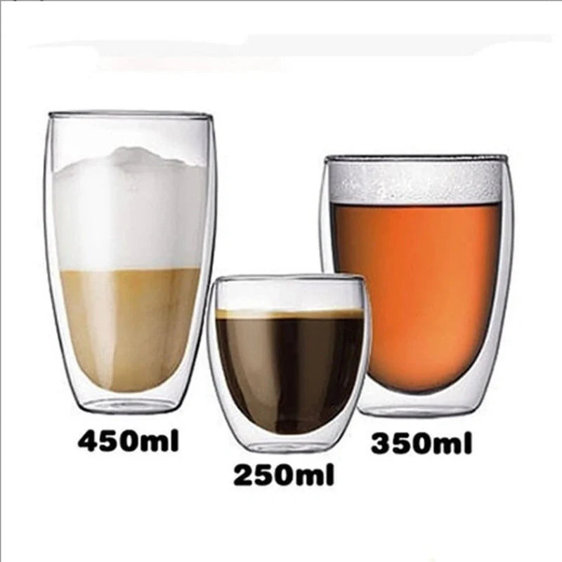 Egg-shaped double-layer insulated glass cup for hot and cold beverages
