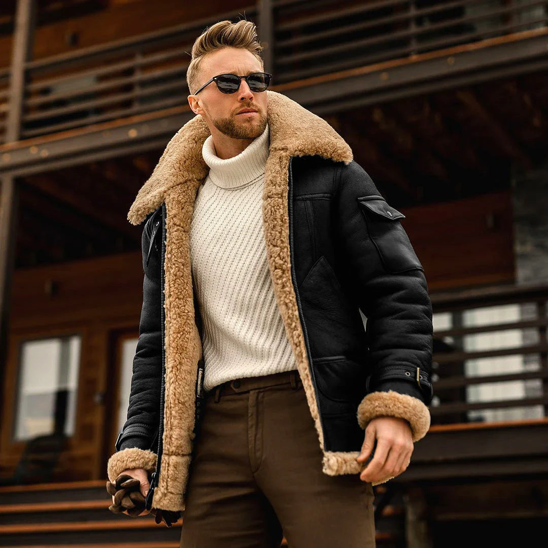 A warm, tactical military-style fleece jacket with a fur collar in various color options
