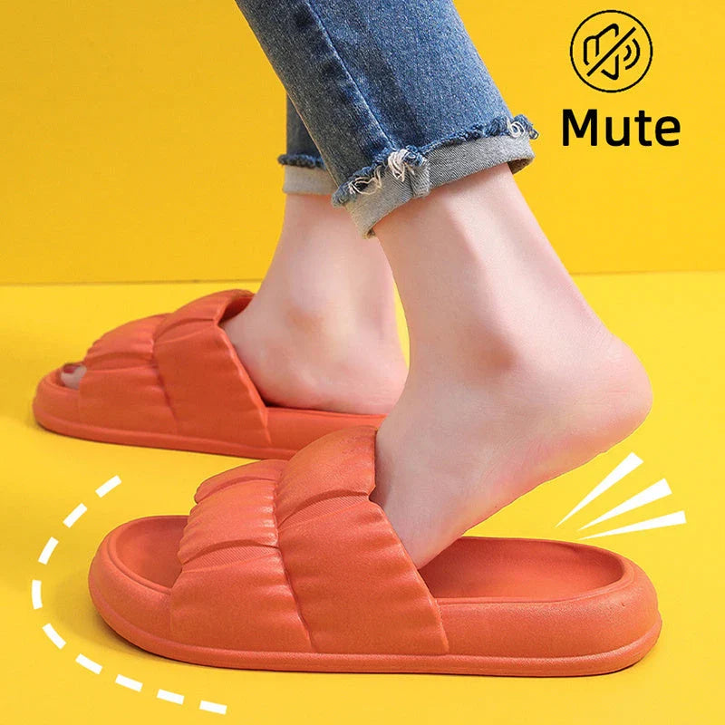 Plush Comfort Bathroom Slides in various vibrant colors, featuring soft EVA soles and water-resistant design