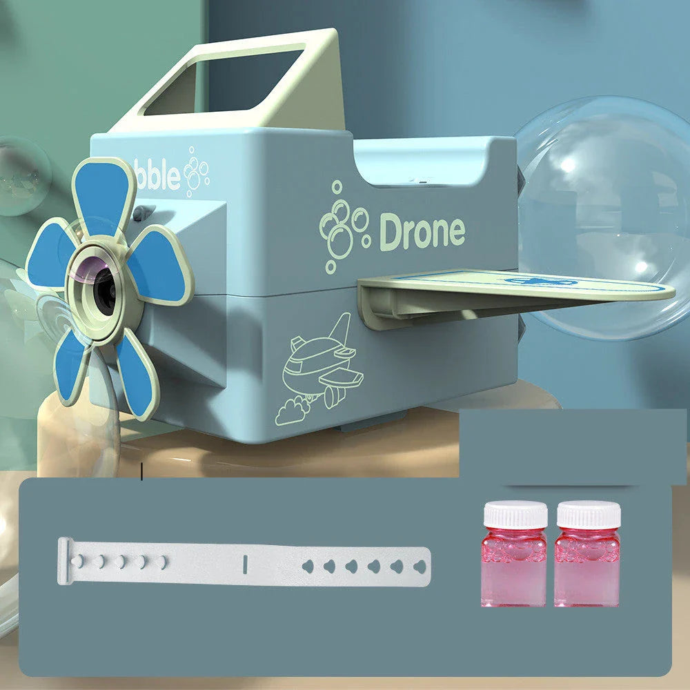 Cute electric bubble-blowing airplane wristband in pink, blue, and brown colours for children