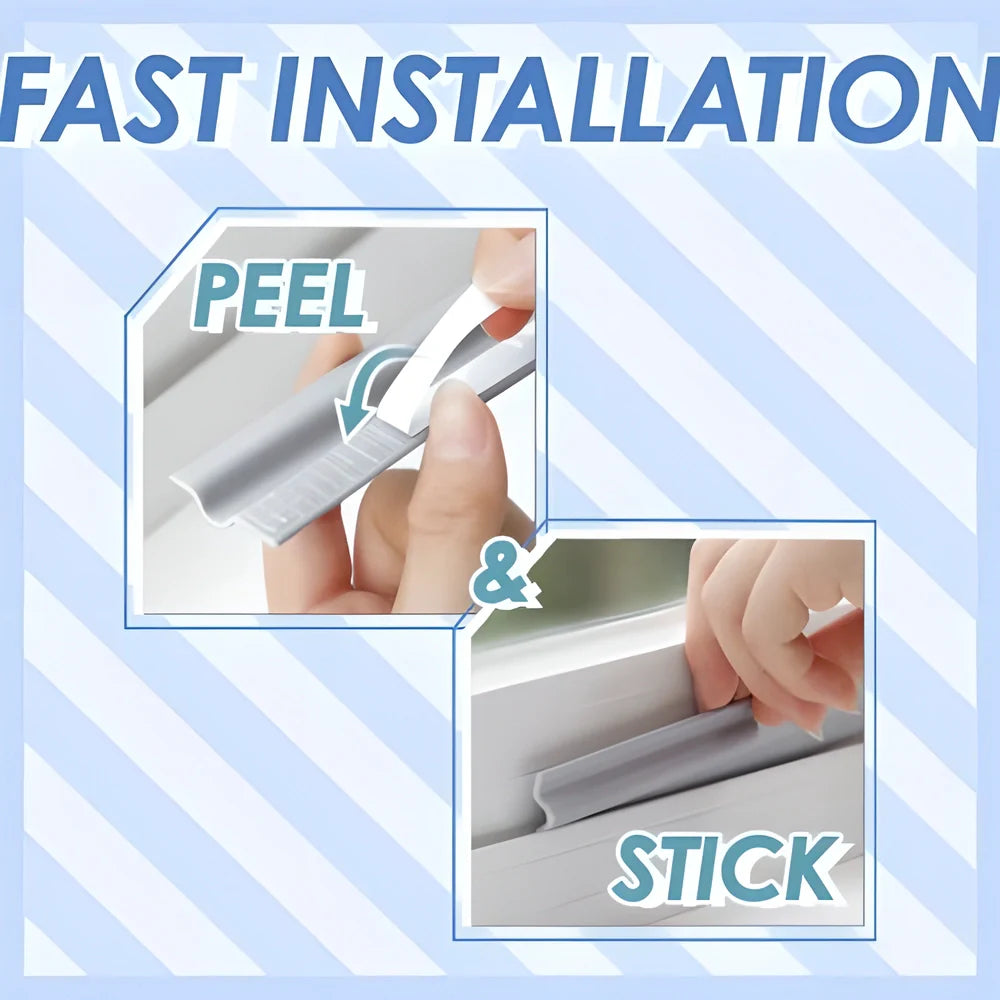 Premium self-adhesive weather and soundproof seal strip in various lengths and colours, designed for sealing gaps around doors, windows and other home fixtures