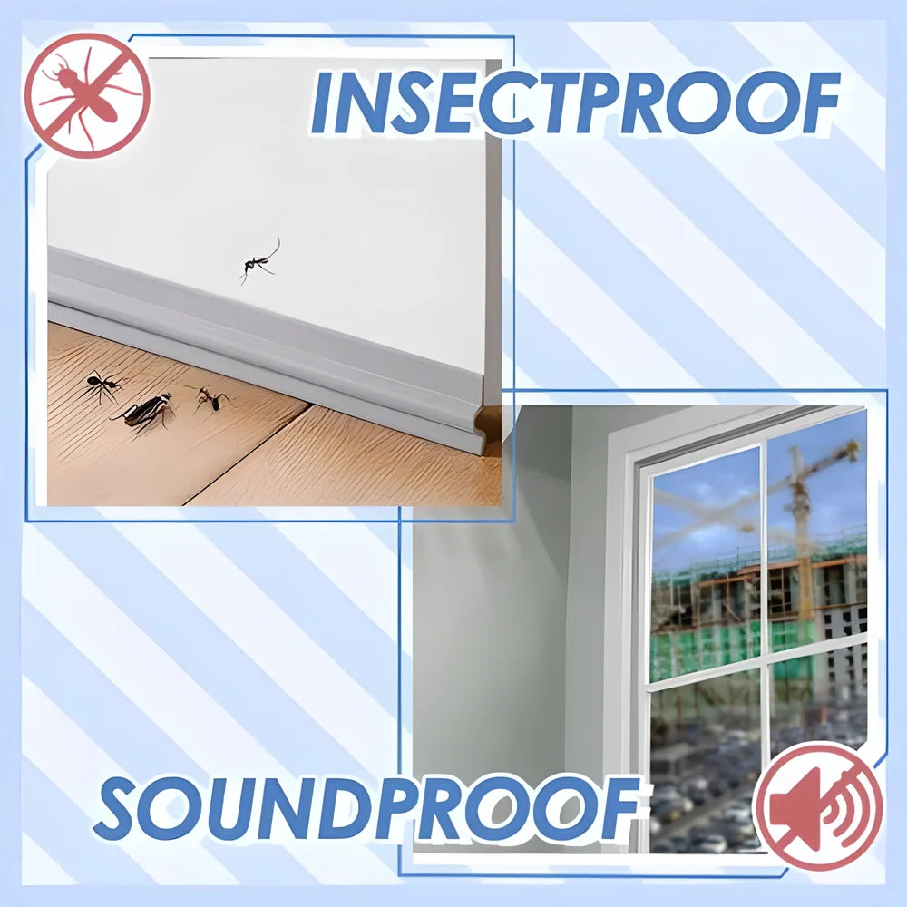 Premium self-adhesive weather and soundproof seal strip in various lengths and colours, designed for sealing gaps around doors, windows and other home fixtures