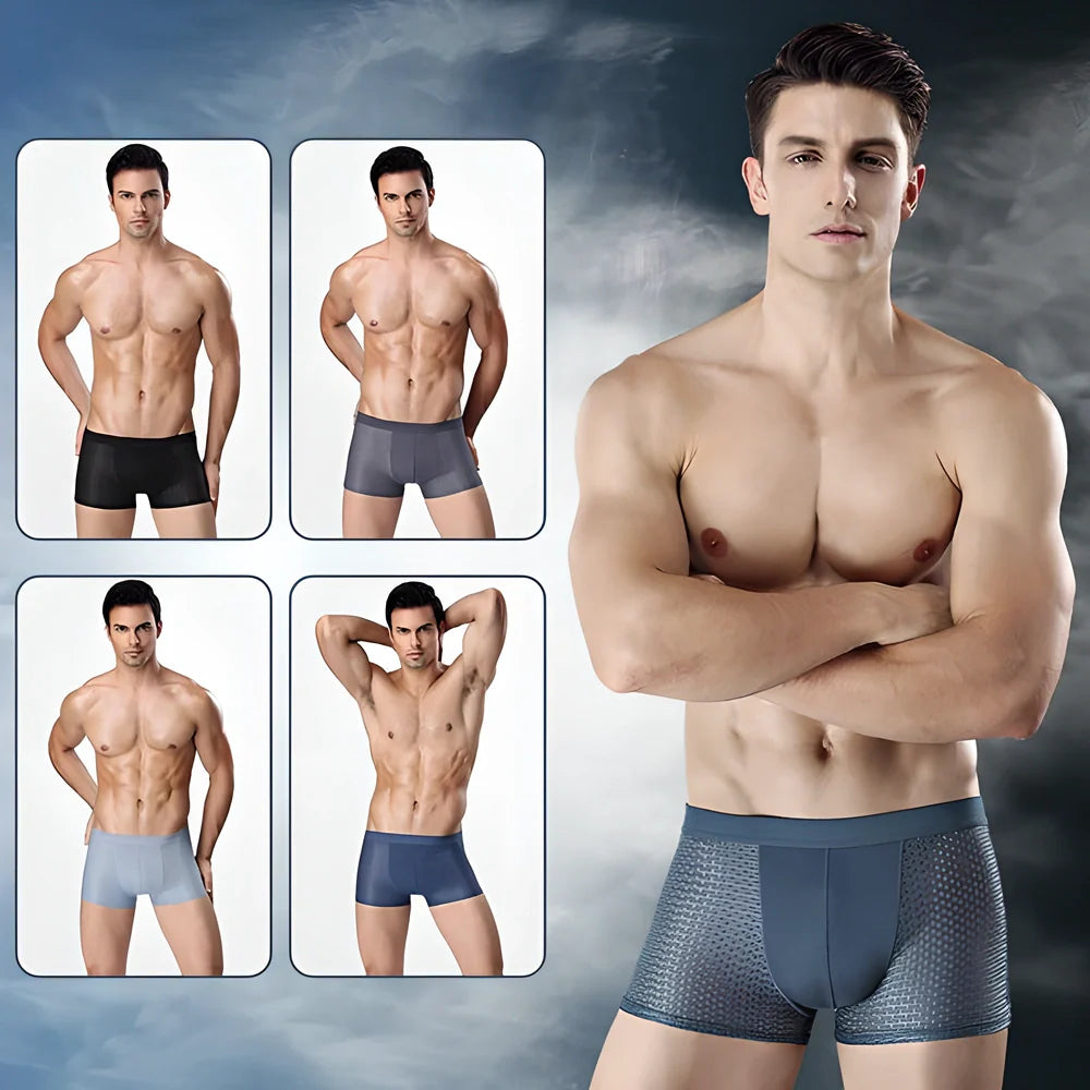 Premium bamboo fibre breathable men's boxer briefs in assorted colours