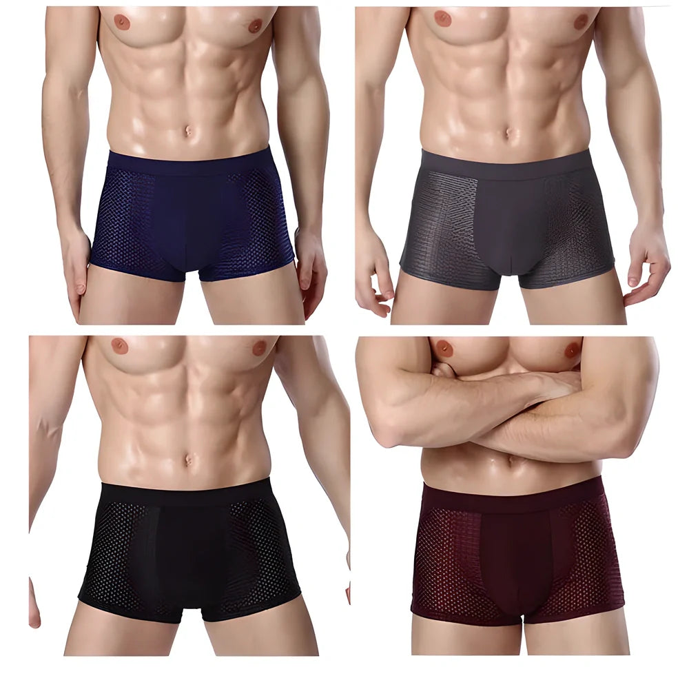 Premium bamboo fibre breathable men's boxer briefs in assorted colours