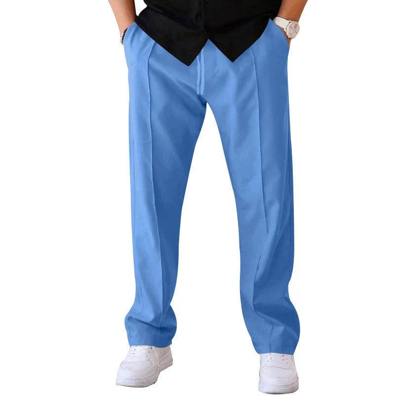 Comfortable drawstring waist casual pants for men in various colors and sizes
