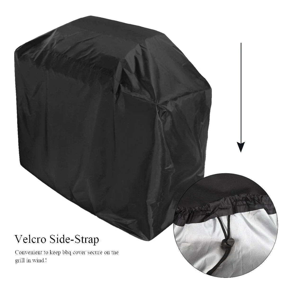 Premium outdoor grill cover made of durable 210D Oxford cloth with a silver coating to protect against weather and elements