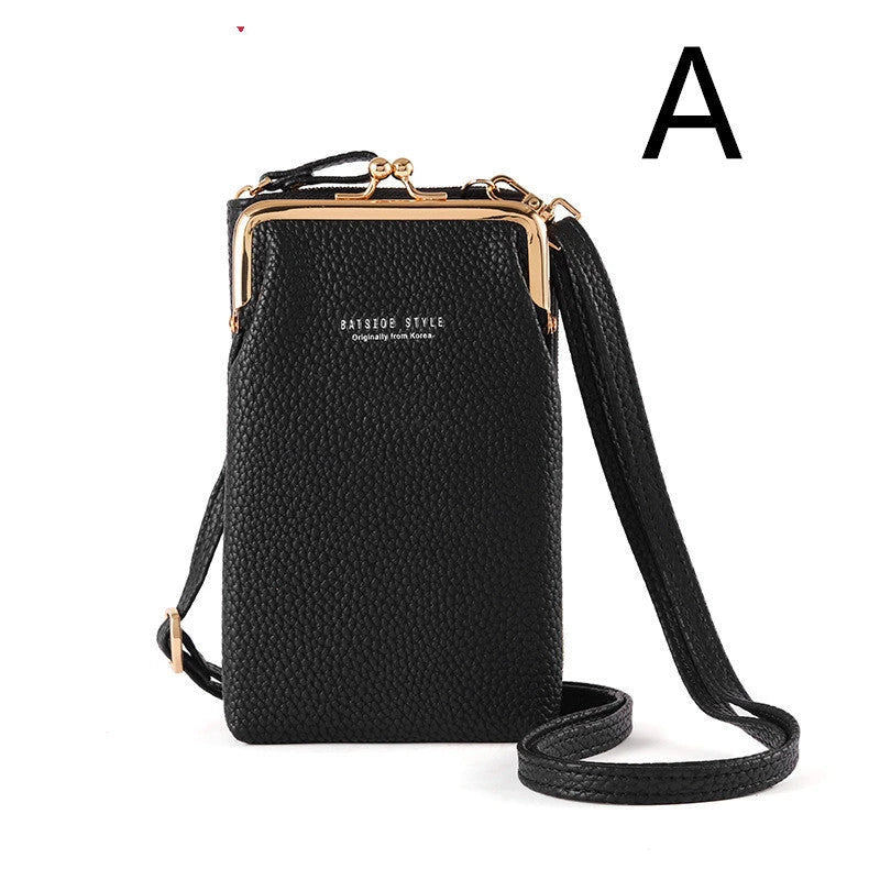 Stylish PU leather shoulder bag featuring a lychee pattern design in a range of vibrant colours