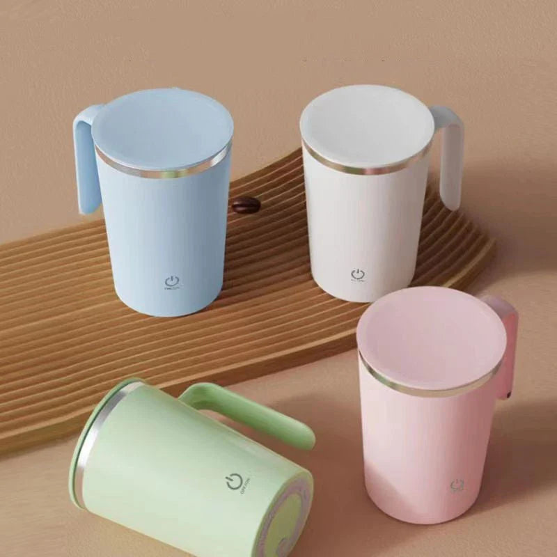 Automatic Electric Stirring Coffee Mug with Hands-Free Mixing Functionality for Warm Beverages
