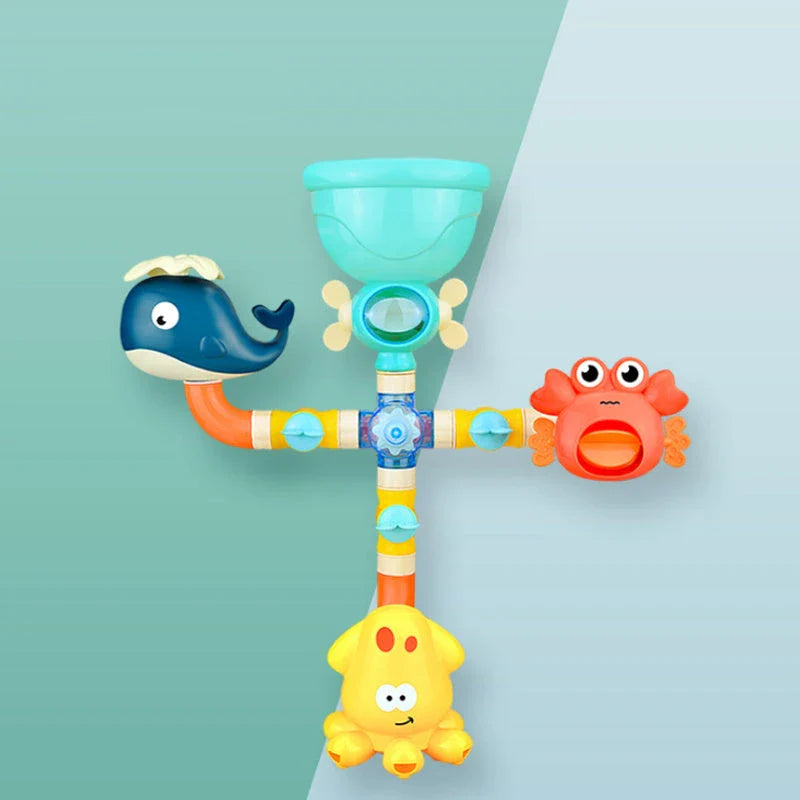 Elephant-shaped water spray toy with adjustable nozzle for bathtime fun and sensory exploration