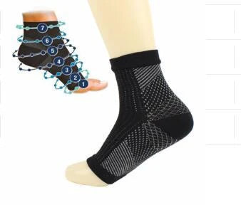 Premium sports compression socks with ankle support, breathable nylon material, and stylish designs