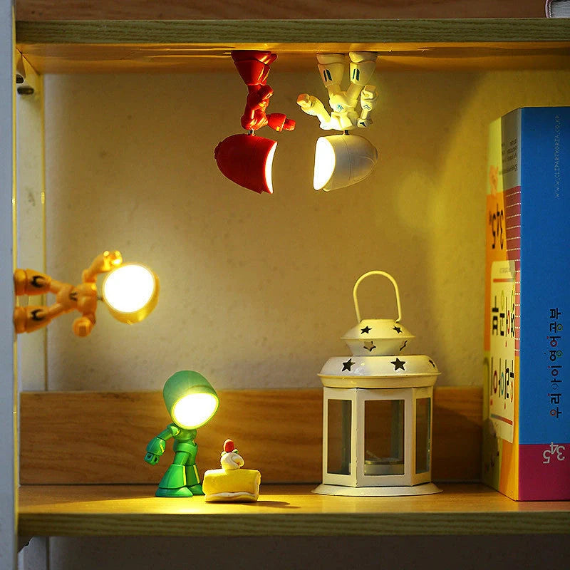 Mini LED Hero Robot Table Lamp with adjustable arms and 360° rotating head