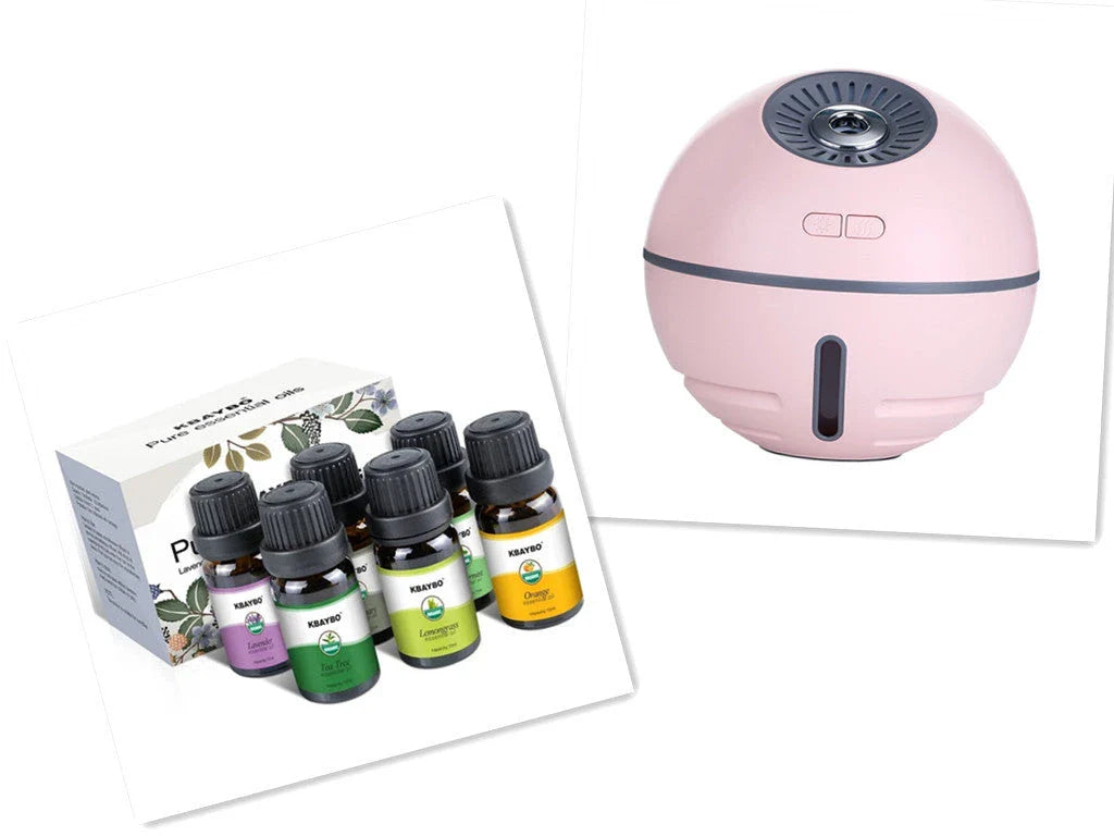 Cordless humidifier with rechargeable battery, LED lighting, and compact design for home or office use